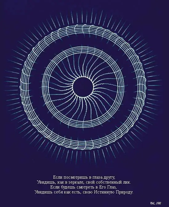 Символическое изображение глаза Адибудды с чакрой лучей