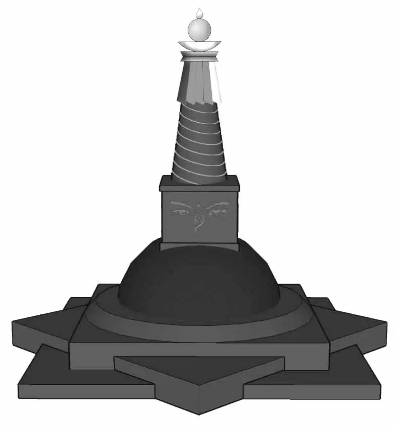 Проект ступы Б. Д. Дандарону на кладбище в Выдрино. Лаврова