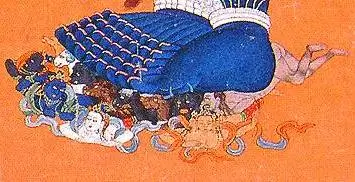 Попираемые правыми ногами Шри Ваджрабхайравы